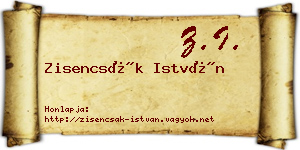 Zisencsák István névjegykártya